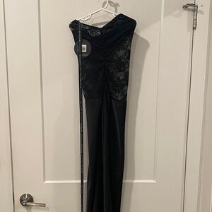 White fox strapless dress